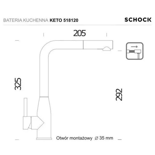Змішувач Schock Keto 518120 EDM Inox Brass