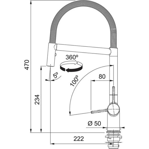 Franke Active Semi-Pro Chrome Tap