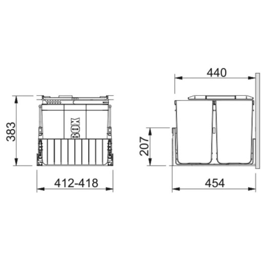 Сортувальник сміття Franke Easysort 600-1-4 1x14.5l 4x7.5l