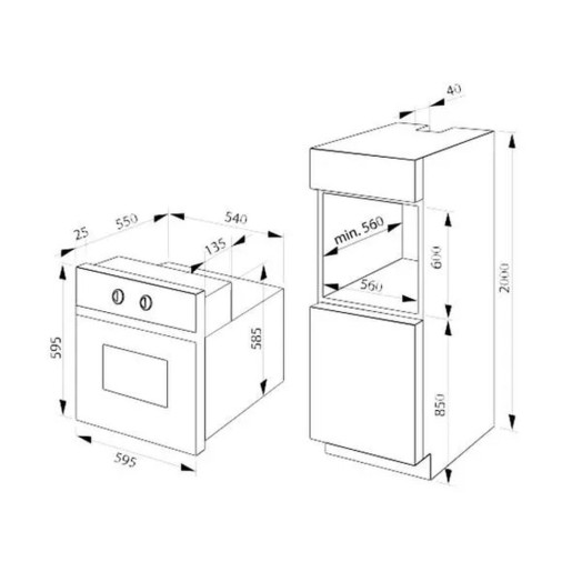 Духовка електрична Amica EB7541HB Fine Convection Black