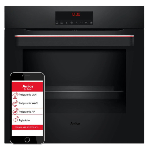 Електрична духовка Amica ED57638BA+ Q-Type WiFi Convection Remote Control Black