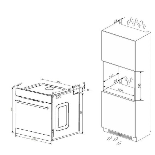 Духовка електрична Amica ED37618X X-Type Convection Silver-black