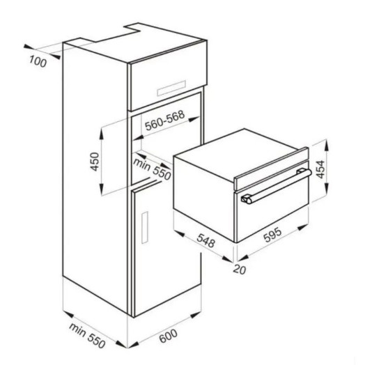 Духовка з мікрохвильовкою Amica AMMB44E2GCB X-Type Convection Black