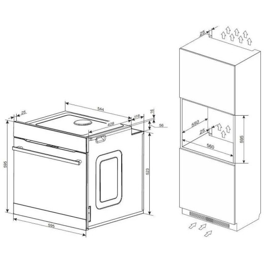 Духовка електрична Amica ED17319W Retro Convection Ivory