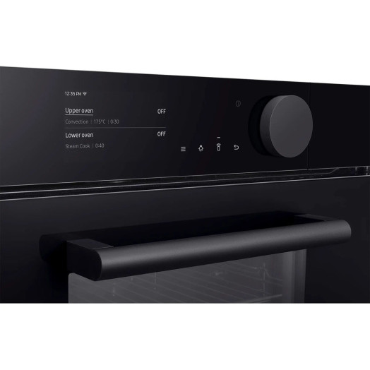 Пульт дистанційного керування Samsung Infinite Line NV75T8979RK Dual Cook, електрична парова духовка, конвекційний термозонд, чорний