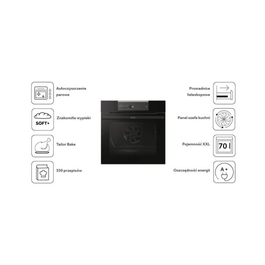 Електрична піч Haier I-Message 2 HWO60SM2B3BH Convection Remote Control Black