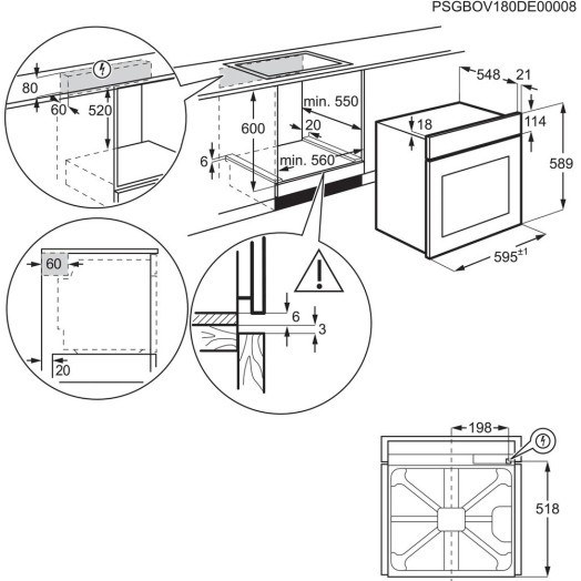 Electrolux 600 SurroundCook EOF4P56X Електрична духовка з конвекцією Чорна нержавіюча сталь