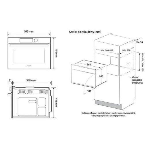 Пульт для мікрохвильової печі Samsung NQ5B5763DBK AirFry Чорний
