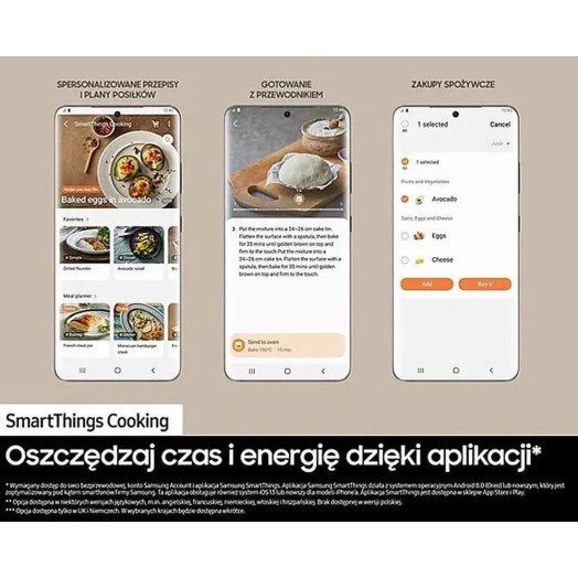 Пульт дистанційного керування Samsung NV7B4045VAK Natural Steam Електрична духовка з конвекцією Чорне скло