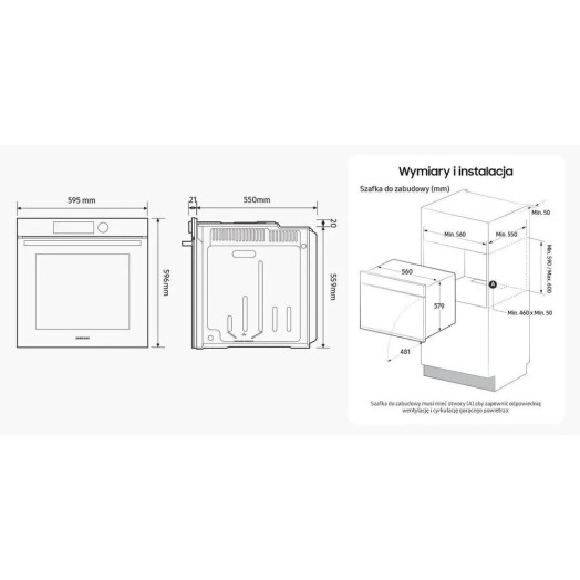 Samsung Bespoke NV7B7997AAK Dual Cook Електрична парова духовка AirFry Термометр Дистанційне керування Чорний