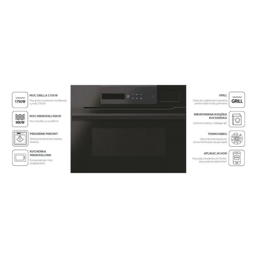 Електрична пароварка Haier I-Message Steam Series 6 HWO45NM6SXB1Q Convection Black