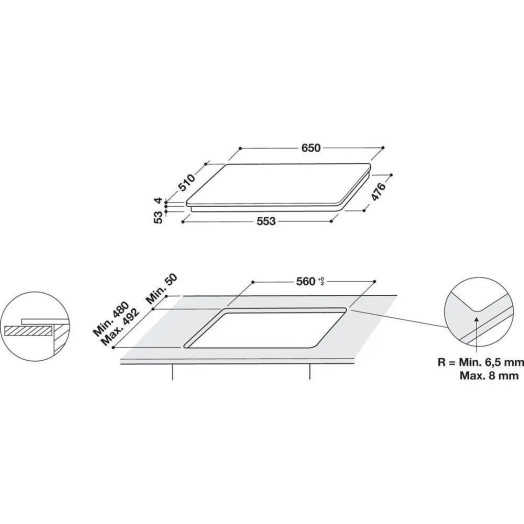 Індукційна варильна поверхня Whirlpool SMP 658C/BT/IXL W Collection 65см