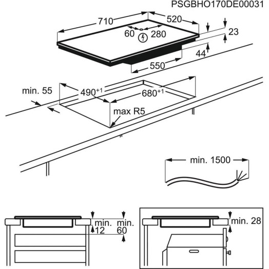 Індукційна плита AEG Slim-fit IKE74441FB 71 см