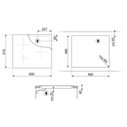 Індукційна плита Smeg SI7643B 60см