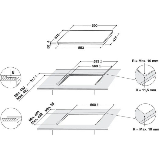 Індукційна плита Whirlpool WF S7560 NE 59см