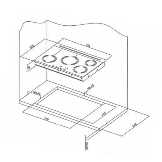 Газова варильна поверхня Dynaxo DynaCook X5 G30 3B/P 37 83см