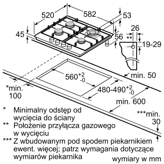 Варильна поверхня газова Siemens iQ500 EC6A5HB90 58.2см