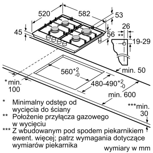 Варильна поверхня газова Siemens iQ300 EG6B5PB90 58.2см