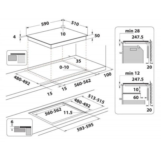 Індукційна плита Whirlpool WS QS460 NE 59см