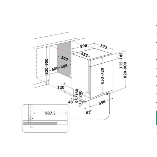 Посудомийна машина Whirlpool WBC 3C26 B 59,5 см