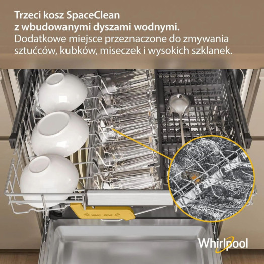 Whirlpool W8I HT40 T Maxi Space 60cm Посудомийна машина Автоматичне відкриття дверей Ящик для столових приборів