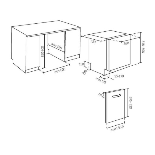 Haier I-Pro Shine Series 6 XI 4A4M4PB Посудомийна машина 59,7 см Автоматичне відкриття дверцят Ящик для столових приборів