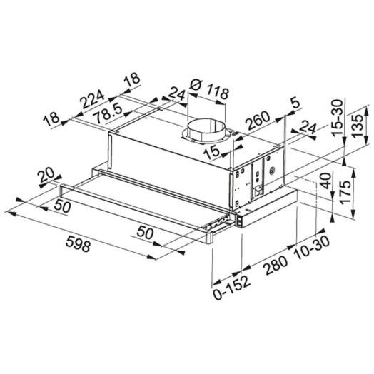 Телескопічна витяжка Franke FTC 601 GR XS сіра