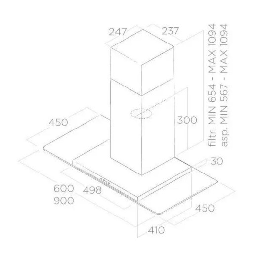 Elica Flat Glass IX/A/90 Silver Hood