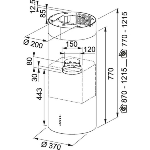 Витяжка Franke TUBE PLUS 3707 WH біла