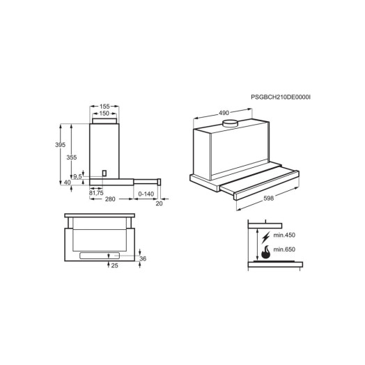 Витяжка Electrolux 600 LFP616X сіра