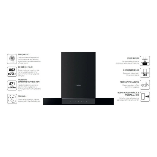 Витяжка Haier I-Link HATS6DS46BWIFI чорна