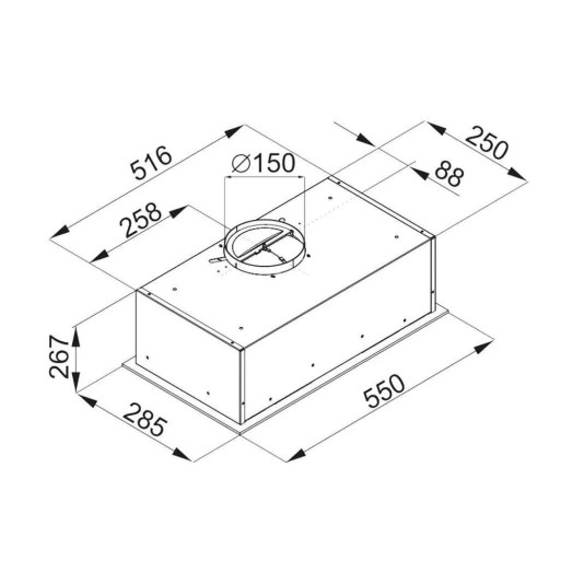 VDB Top-Box Glass 60 Black Hood
