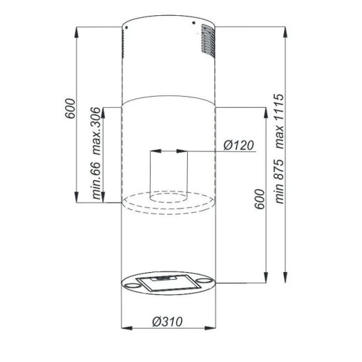 Витяжка Beko b300 BHCI31322BBH Матовий чорний