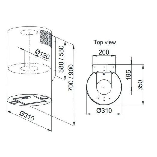 Витяжка Beko b300 BHCIW31322BBH Чорна матова