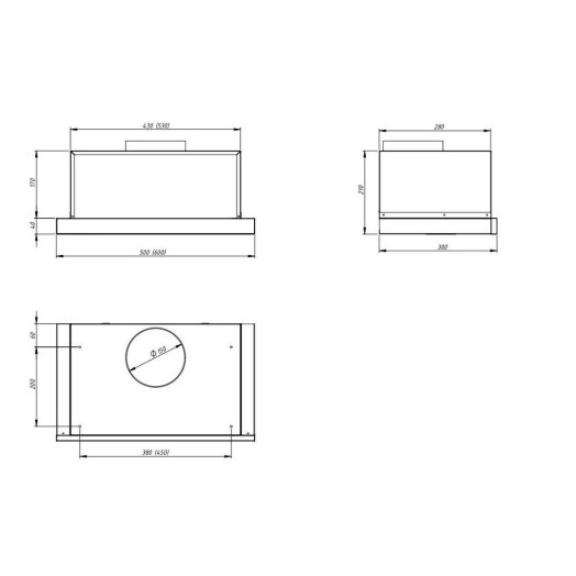 Чорний капот Akpo WK-7 Light Glass Touch 50
