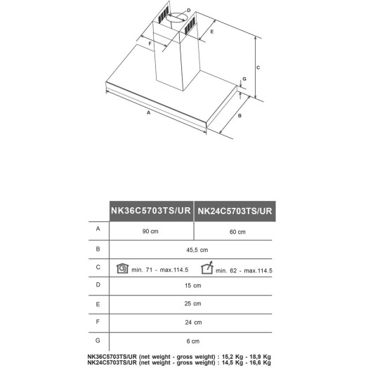 Витяжка Samsung NK36C5703TS/UR сріблясто-чорна