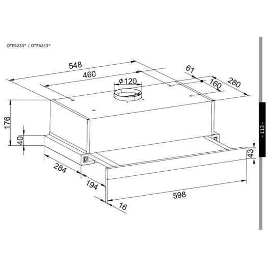 Витяжка Amica OTP5234I Inox
