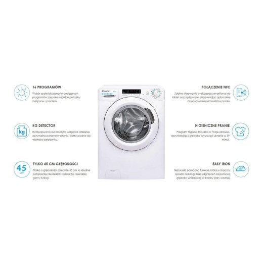 Пральна машина Candy Smart CS4 1072DE/1-S Slim 7кг 1000об/хв