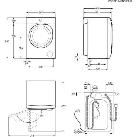 Пральна машина Electrolux 700 SteamCare EW7F5612QP 10кг 1600об/хв Пульт