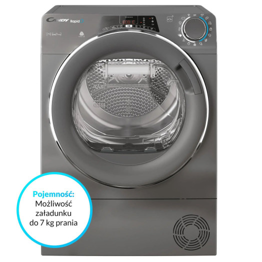 Сушильна машина Candy RapidO RO4 H7A2TCERX-S Slim 46,5 см 7 кг Пульт дистанційного керування