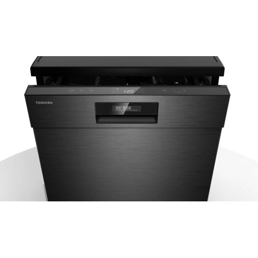 Toshiba DW-15F3EE(BS)-PL посудомийна машина 60см Автоматичне відкриття дверей Ящик для столових приборів