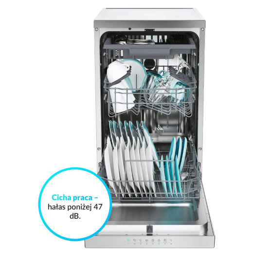 Посудомийна машина Candy RapidO CF1C7SB1FX 44,8 см Автоматичне відкриття дверцят Ящик для столових приборів