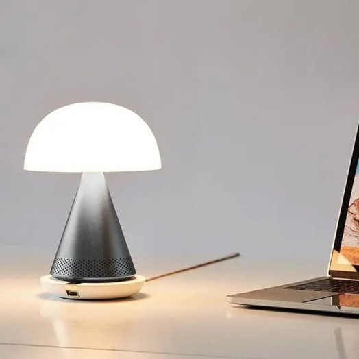 Світлодіодна лампа Lexon Mina Audio L з динаміком Bluetooth LH76MX сіра