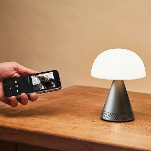 Світлодіодна лампа Lexon Mina Audio L з динаміком Bluetooth LH76MX сіра