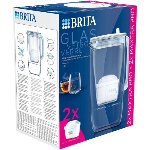 Глечик Brita Glass Filter 2.5l 2 картриджа