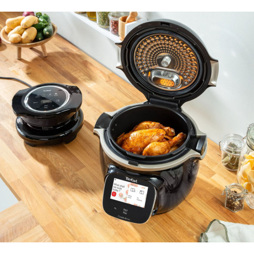 Мультиварка Tefal Cook4me Touch Wi-Fi CY9128 EY1508 1600W 6л Кришка для запікання Кошик для варіння на пару