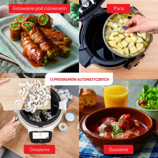 Мультиварка Tefal Cook4me Touch Wi-Fi CY9128 + кришка для зберігання XA612020, 1600 Вт, 6 л, кошик для приготування на пару