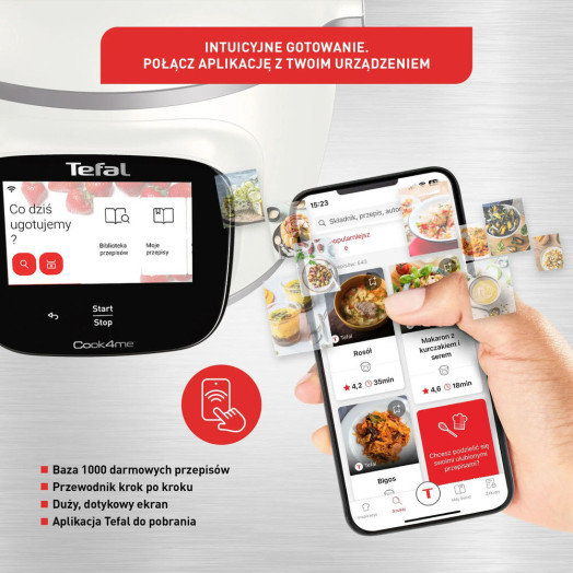 Мультиварка Tefal Cook4me Touch Pro CY9431 + кришка для зберігання XA612020 1600 Вт 6 л Кошик для приготування на пару
