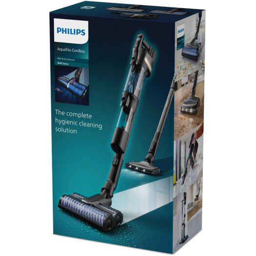 Пилосос Philips AquaTrio XW9383/01 з опцією активного прання 45 хв Функція прання Змінний акумулятор Міні-електрична щітка