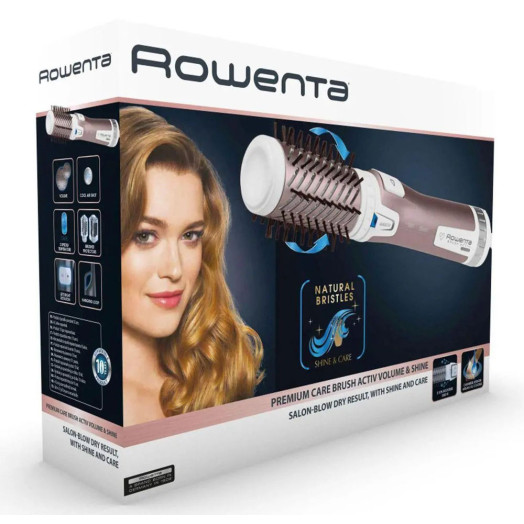 Rowenta Premium Care Brush Active CF9540 1000 Вт Щітка для завивки волосся Ротаційна іонізація Холодне повітря Діаметр щітки 40 мм 50 мм